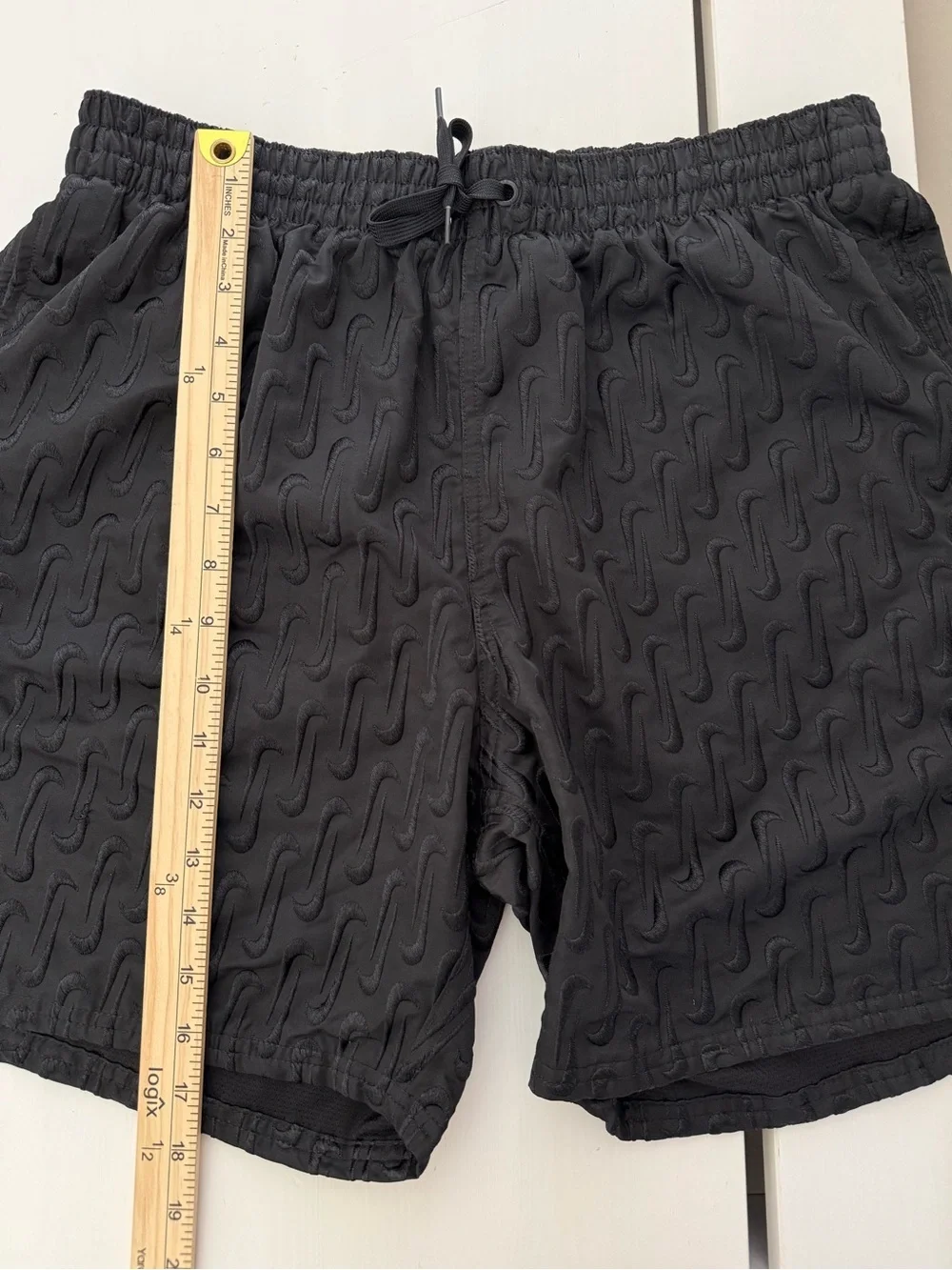 Nike Swim Black Embroidered Swoosh Volley Shorts Large